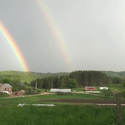 Double rainbow over Fiddle Foot Farm