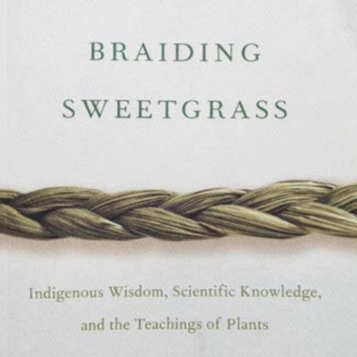 Photo of the cover of the book Braiding Sweetgrass: Indigenous Knowledge Scientific Knowledge and Teaching of Plants