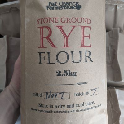 rye flour bag from fat chance farmstead