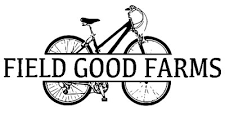 Field Good Farms logo with bicycle in background