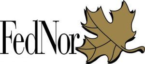 FedNor logo with gold maple leaf