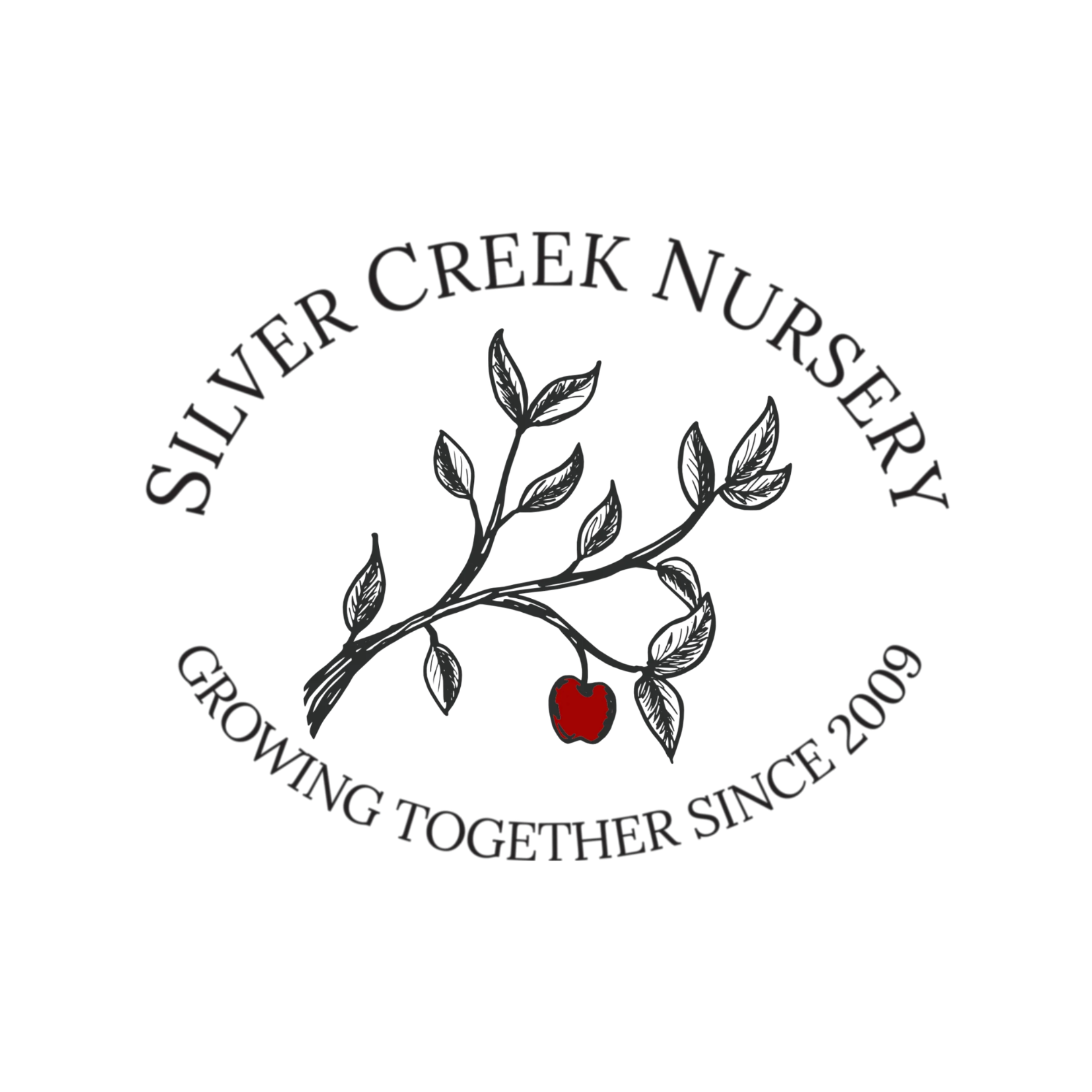 silver creek nursery logo 'growing together since 2009'